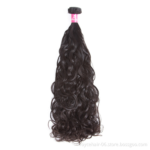 10A Grade Raw Unprocessed Brazilian Hair Double Drawn Water Wave Curly Weave  Human Hair Extensions with Lace Frontal Closure